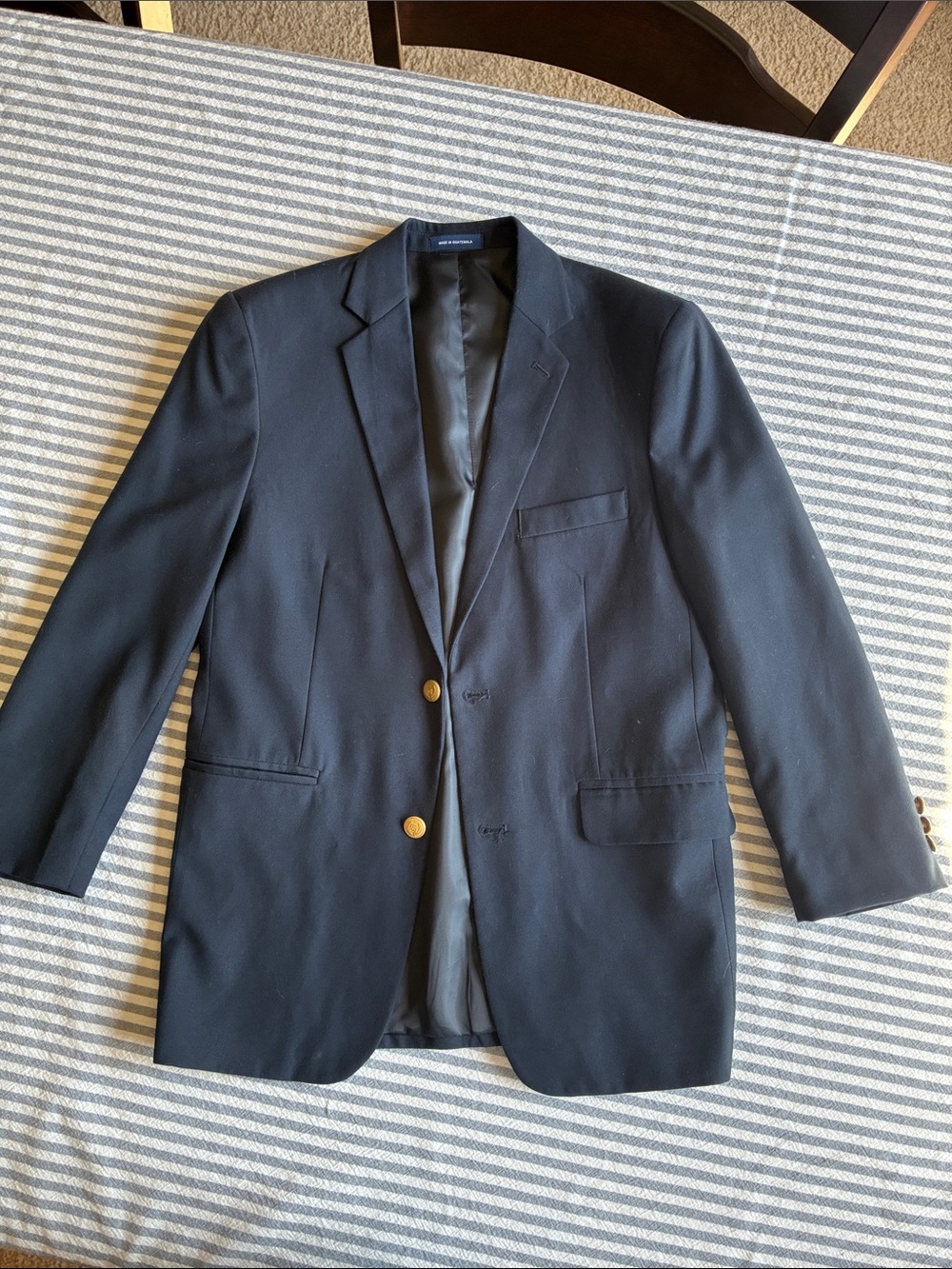 Chaps Navy Blazer with Gold-Tone Buttons